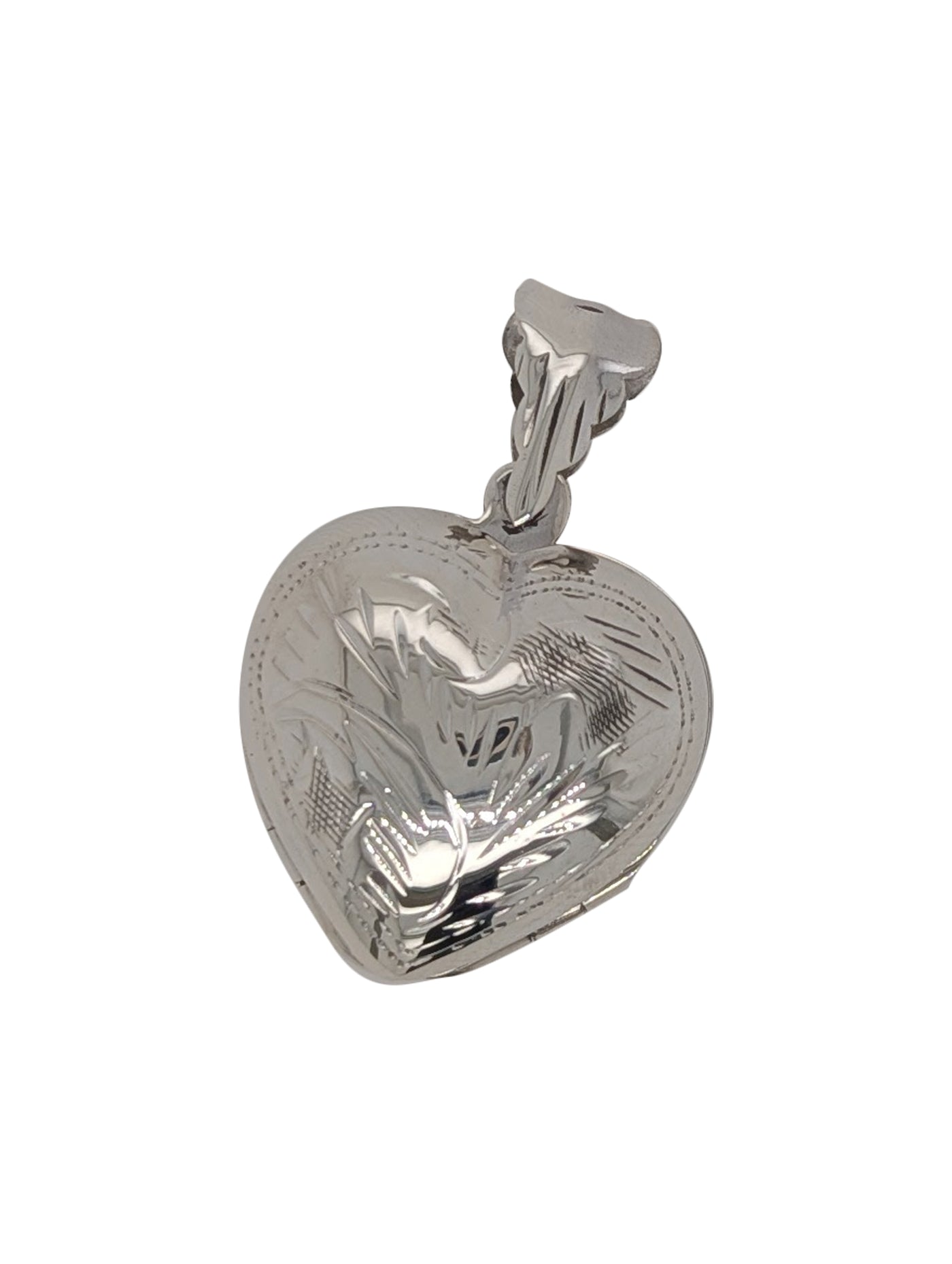 Sterling silver 22mm 4 leaf clover & Heart Locket pendant, holds 4 photos