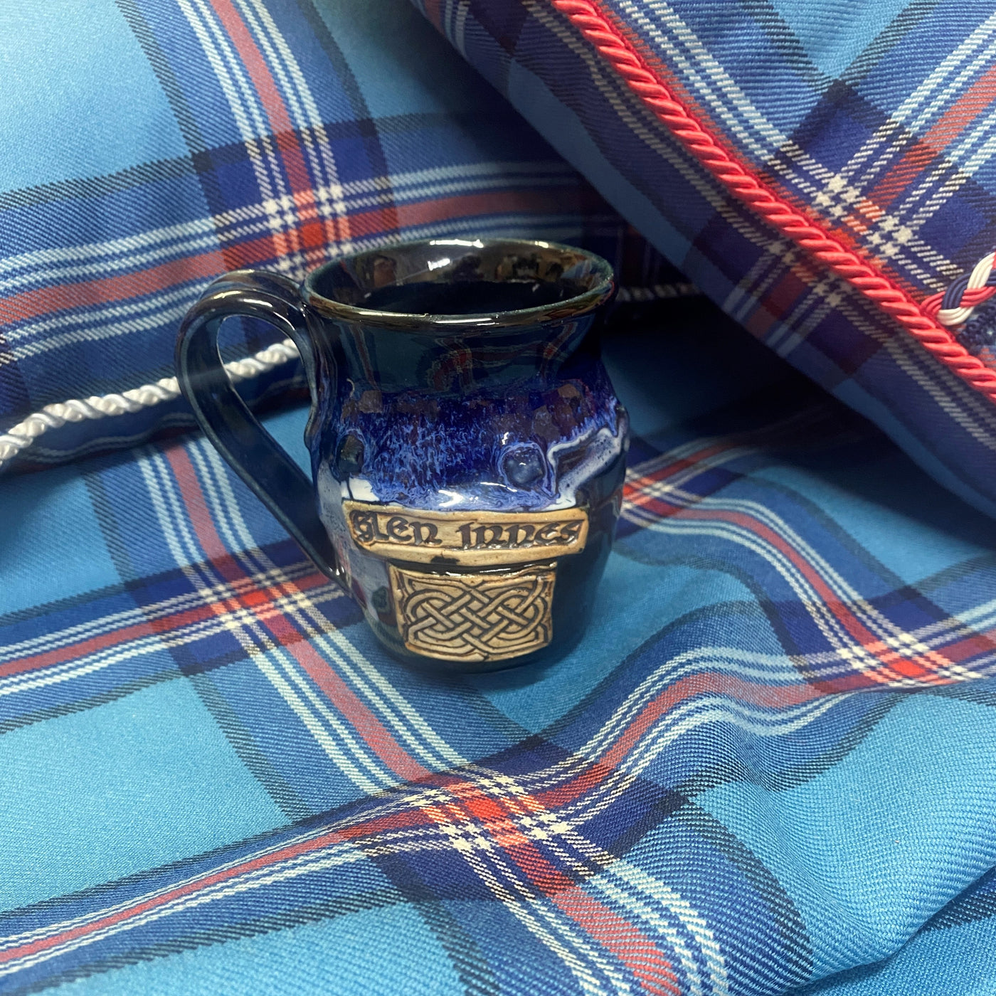 Hand Made Pottery Mug Glen Innes with Celtic Knotwork