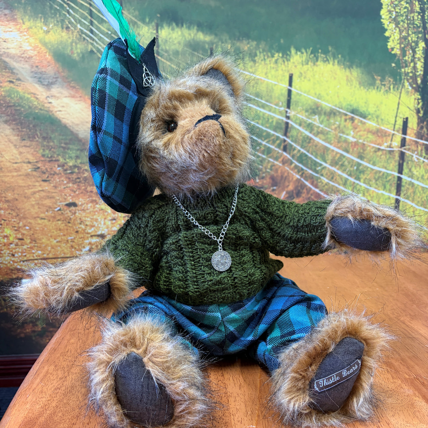 Fergus McCallum Teddy Bear with Green Jersey