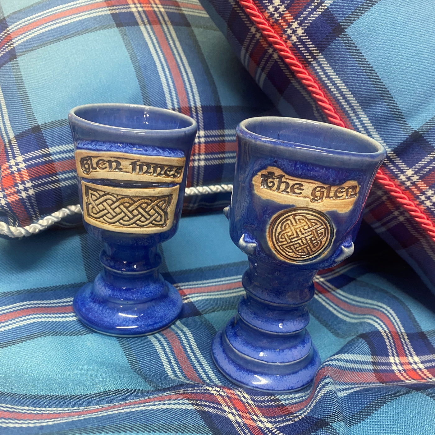 Hand Made Pottery Goblet Light Blue