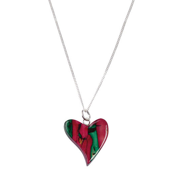 Small Quirky Heart Heather Pendant