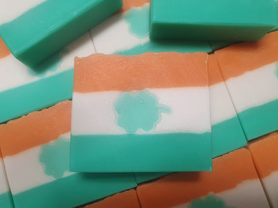 Soap Bar Shamrock on Irish Flag