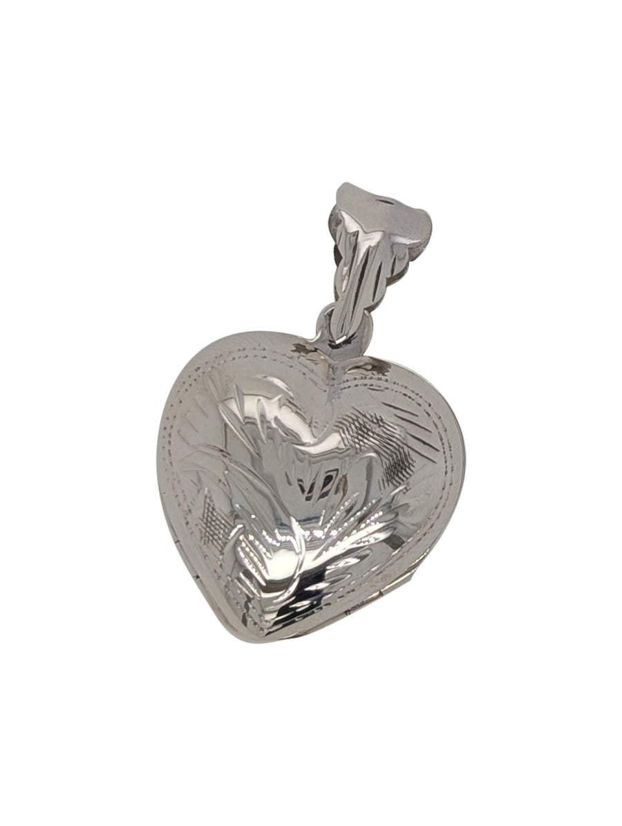 Sterling silver 15mm 4 leaf clover & Heart Locket pendant, holds 4 photos