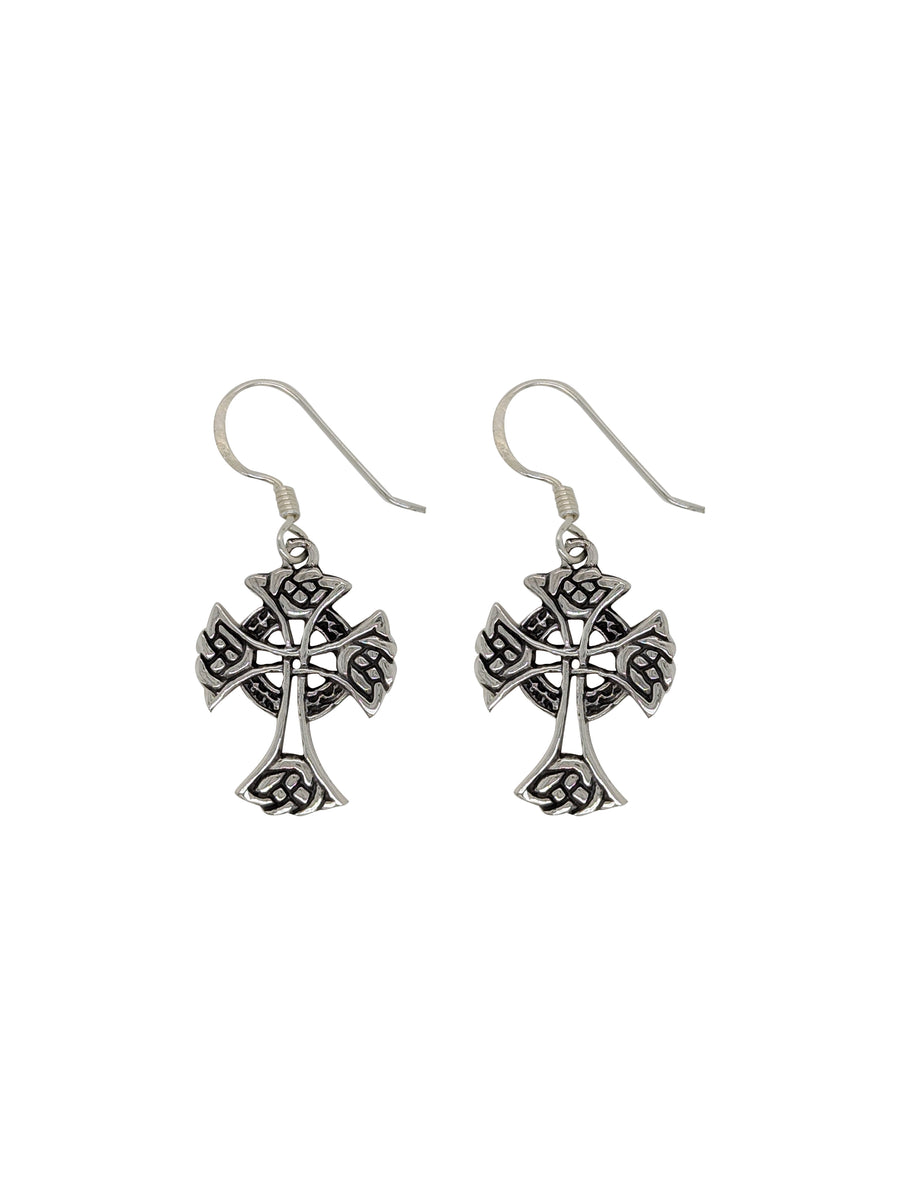 Sterling silver Celtic Cross Earrings