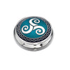 Celtic Pillbox - Triskele Turquoise/ Blue