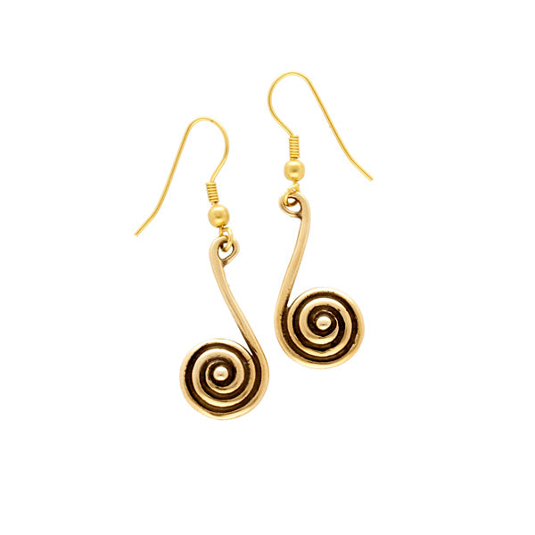 Spiral drop earrings