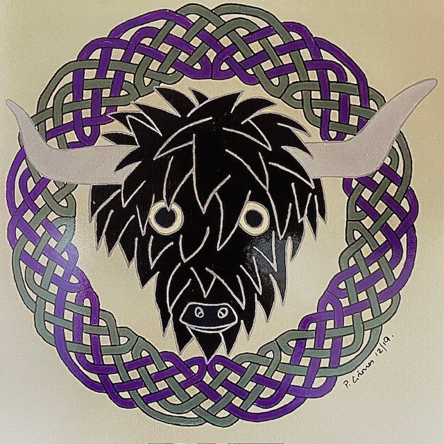 Celtic Card Bessy Highland Cow