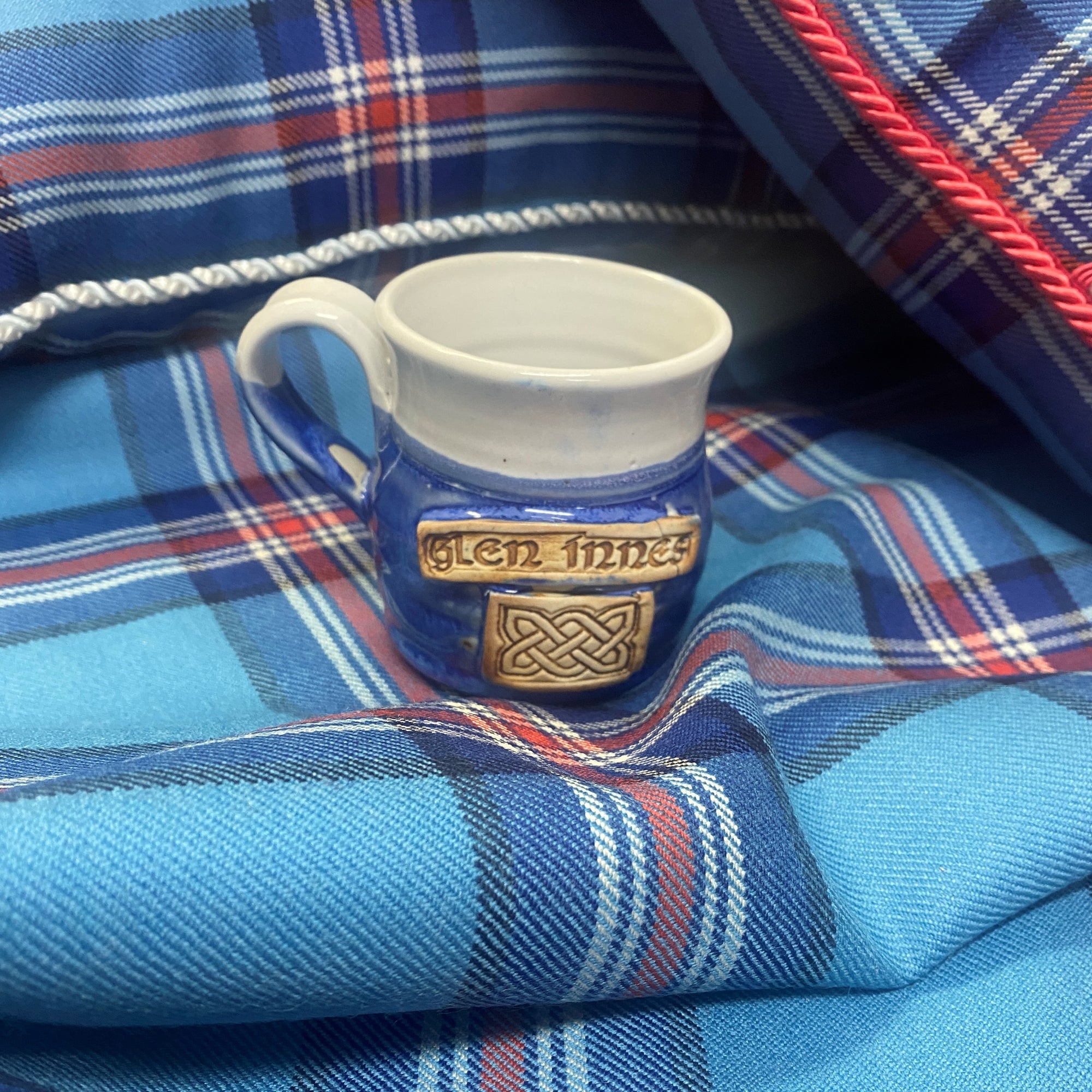 Hand Made Pottery Espresso Cup Glen Innes with Celtic Knotwork