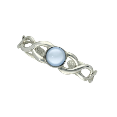 Celtic Twist Open Bangle With Coloured Stone