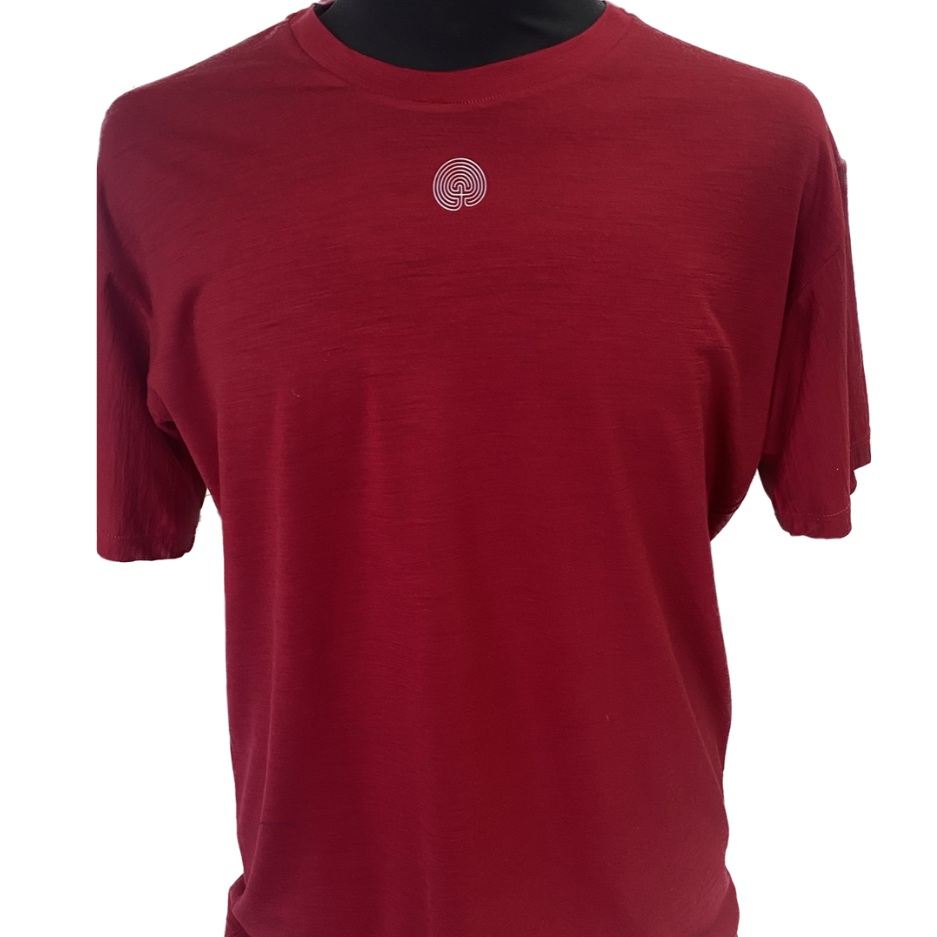 100% Merino Wool T- Shirt "Chilli Pepper" Red