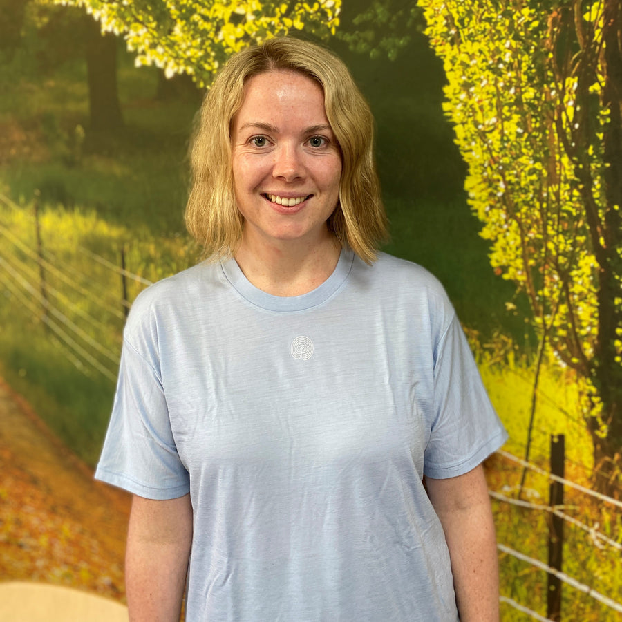 100% Merino Wool T- Shirt "Dusty Blue"