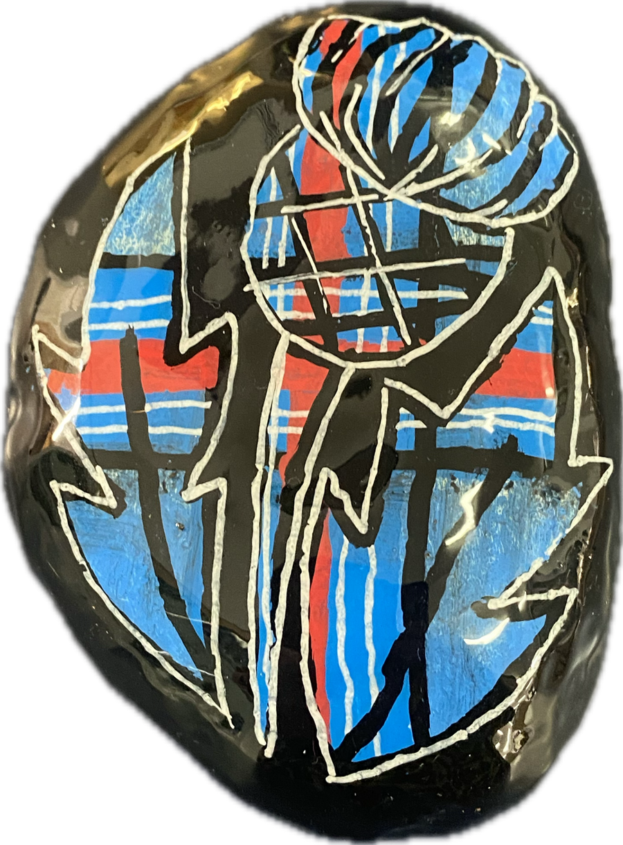 Painted Rock "Tartan Thistle"