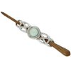 Celtic Knot hairslide with wooden pin - Green Glass