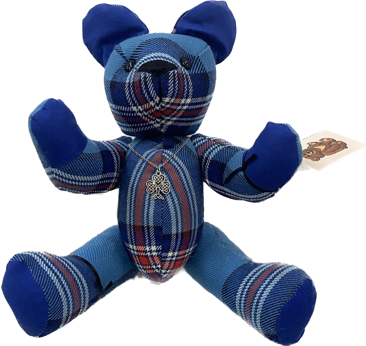 Hamish Teddy Bear Glen Innes Tartan with Blue Cotton Trim