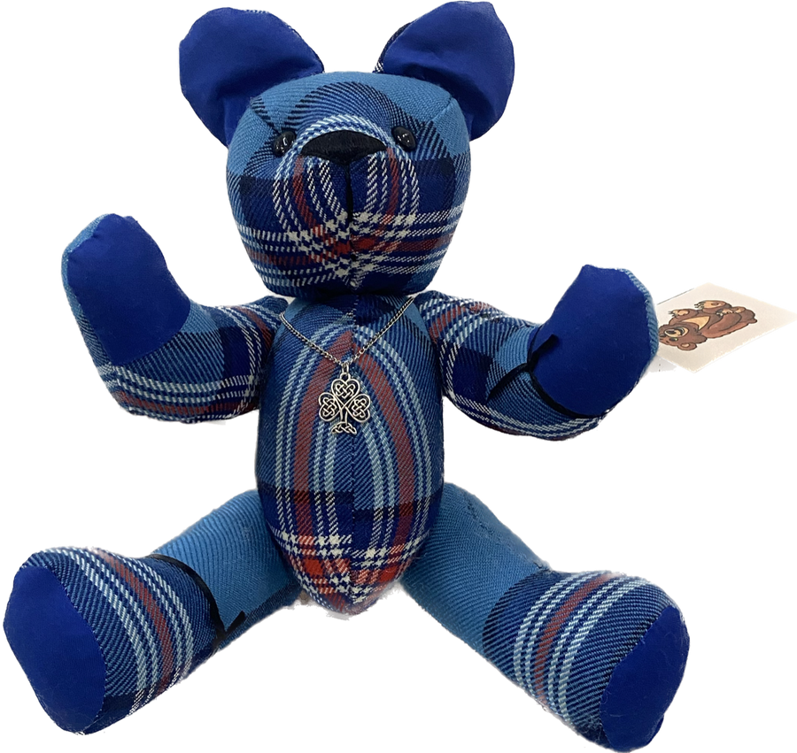 Hamish Teddy Bear Glen Innes Tartan with Blue Cotton Trim