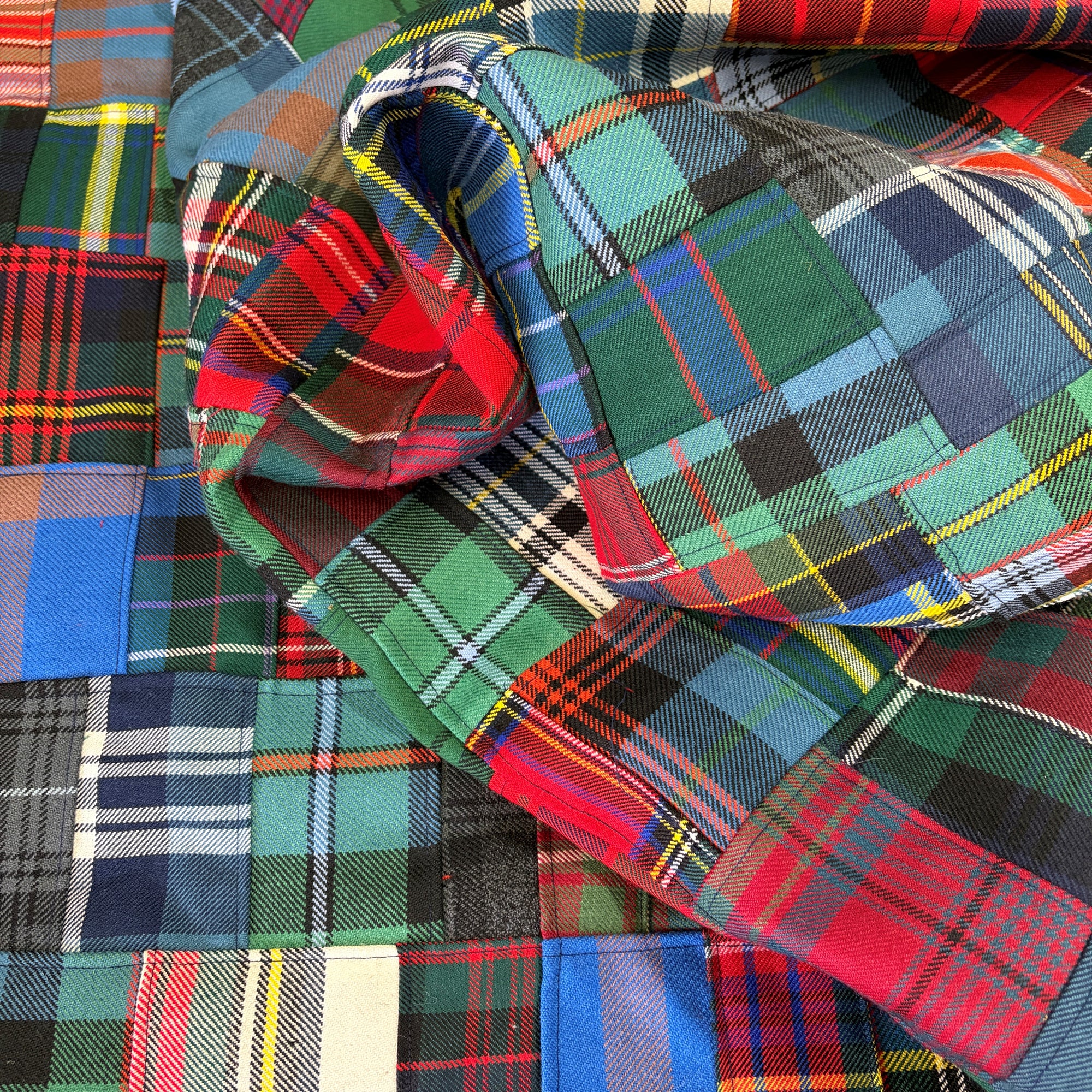 Patchwork Tartan Rug - Mixed tartan