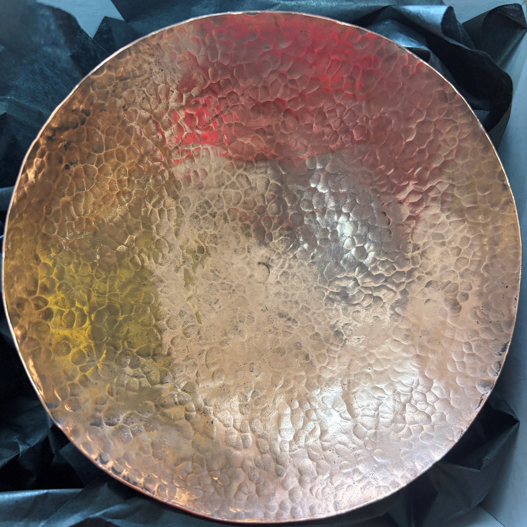 Large Copper Bowl with Sterling Silver foot by Richard Moon