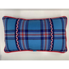 Lumber Scatter Cushion in Glen Innes Tartan with red flanged piping and special trim