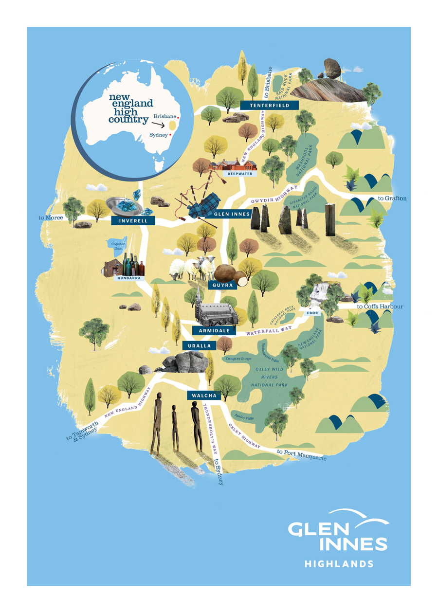 New England High Country Linen Tea Towel