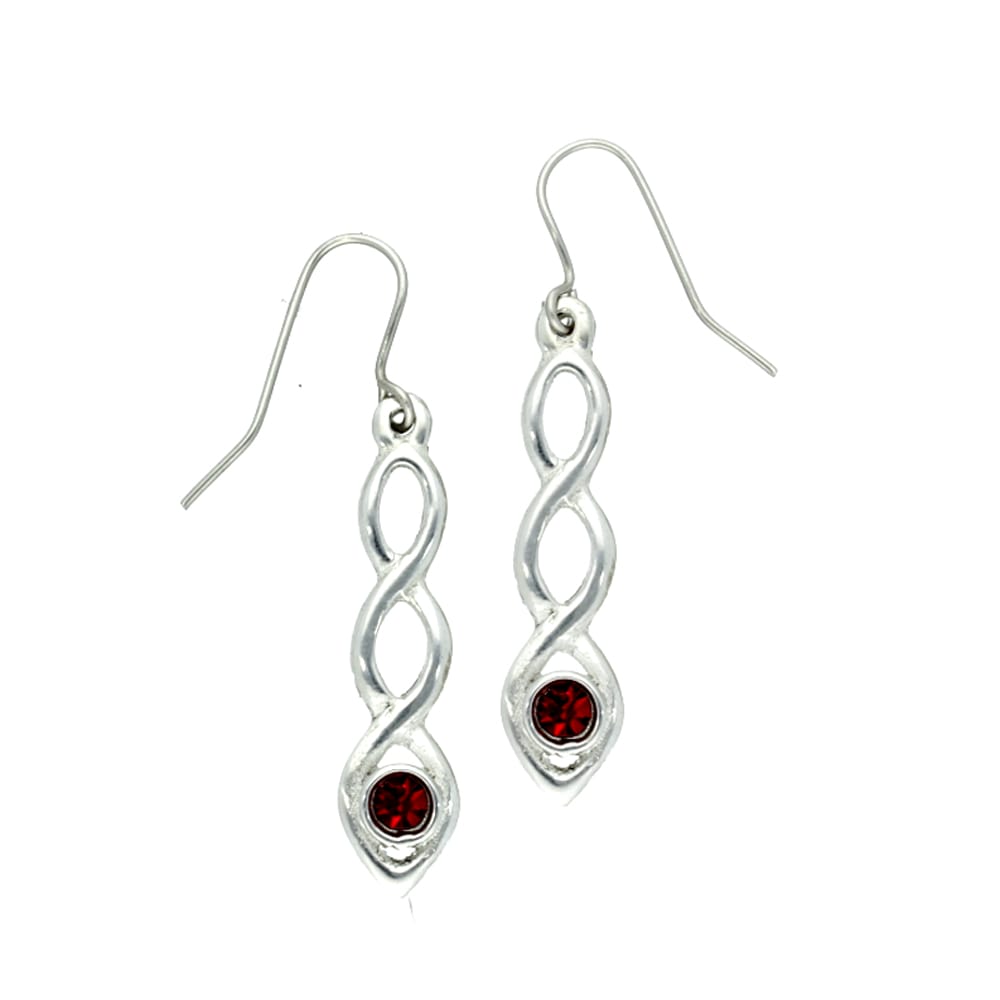 Ruby Knot Drop Earrings