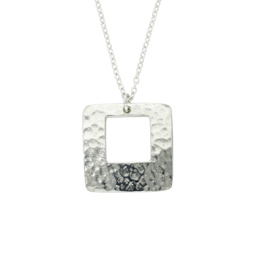 Hammered Square Pendant