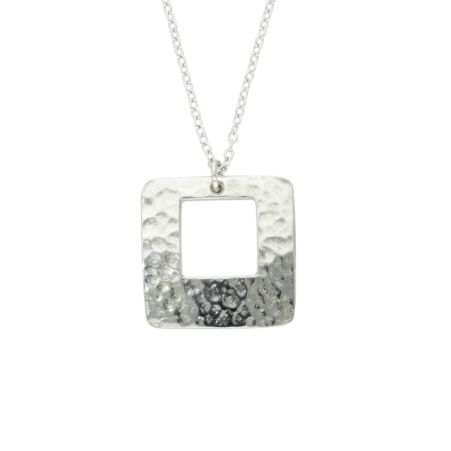 Hammered Square Pendant