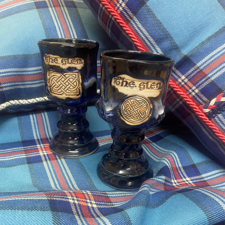 Hand Made Pottery Goblet Dark Blue