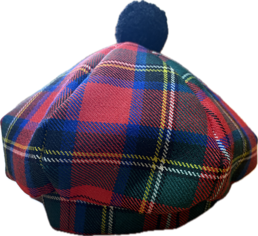 Royal Stewart Tartan Tam O'Shanter Red Pompom