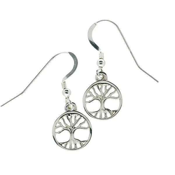 Silver Tiny Tree of Life Earrings