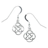 Stirling Silver Square Knot Drop Earrings