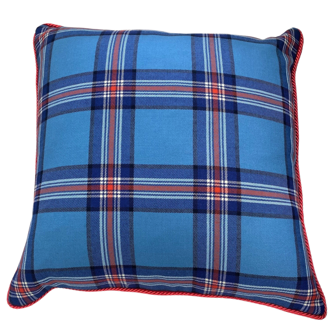 Scatter Cushion in Glen Innes Tartan with red flanged piping