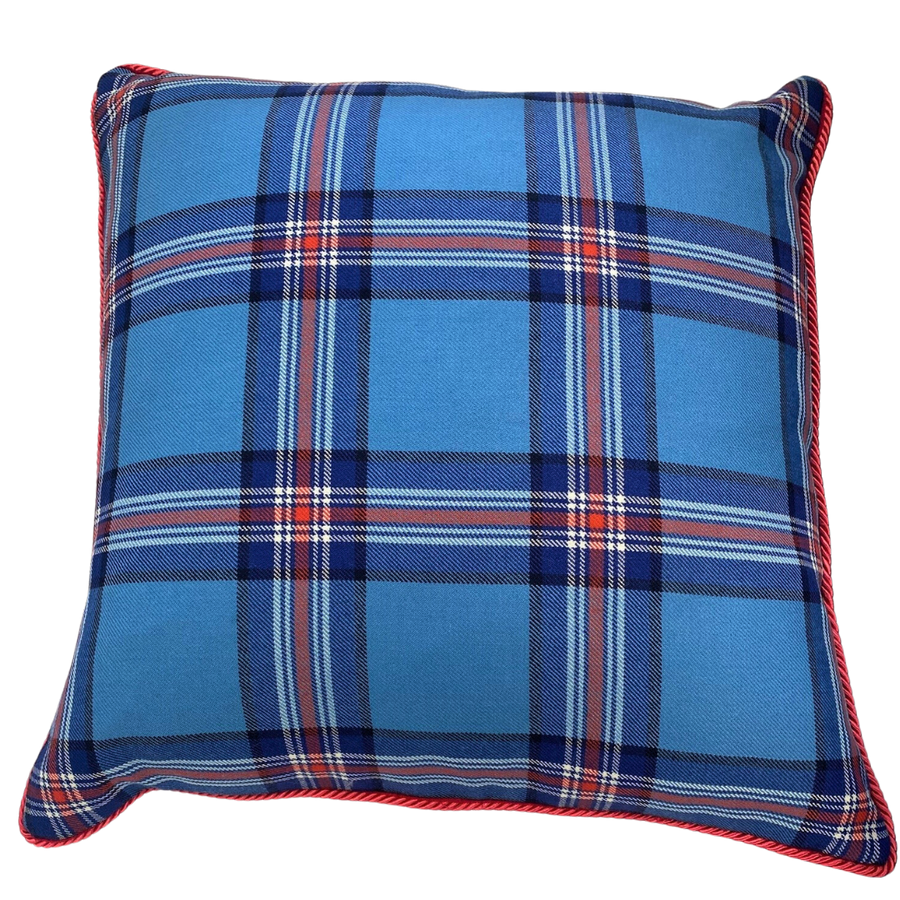 Scatter Cushion in Glen Innes Tartan with red flanged piping
