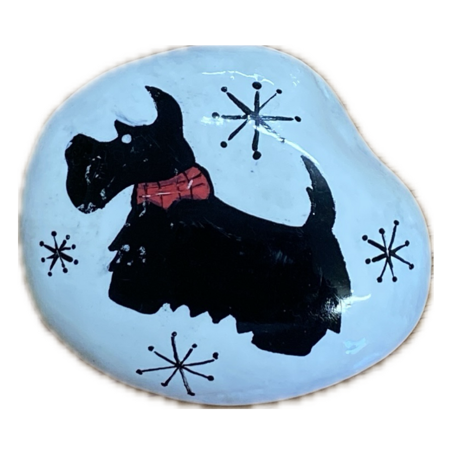 Painted Rock Black Scottie