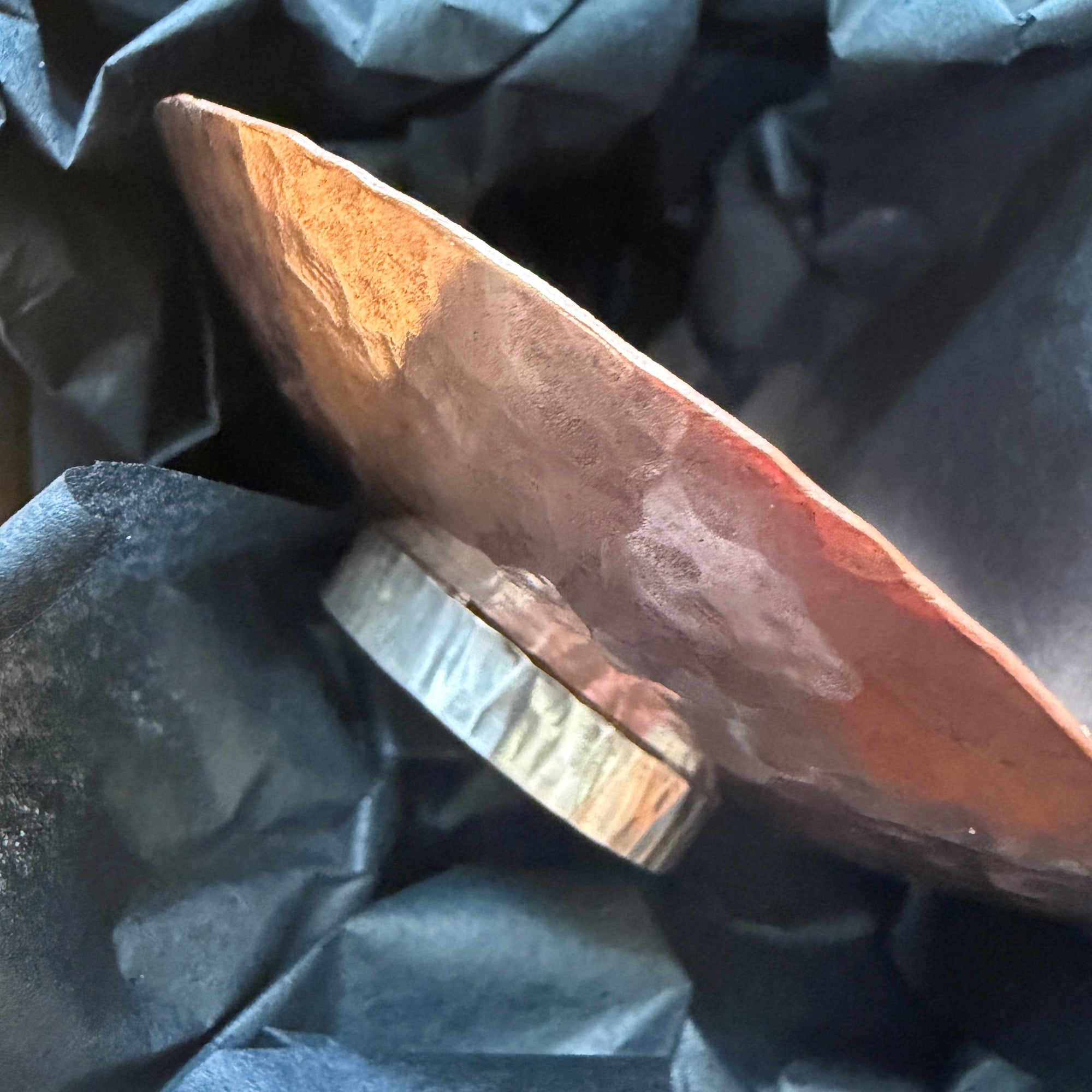 Small Copper Bowl with Sterling Silver foot by Richard Moon