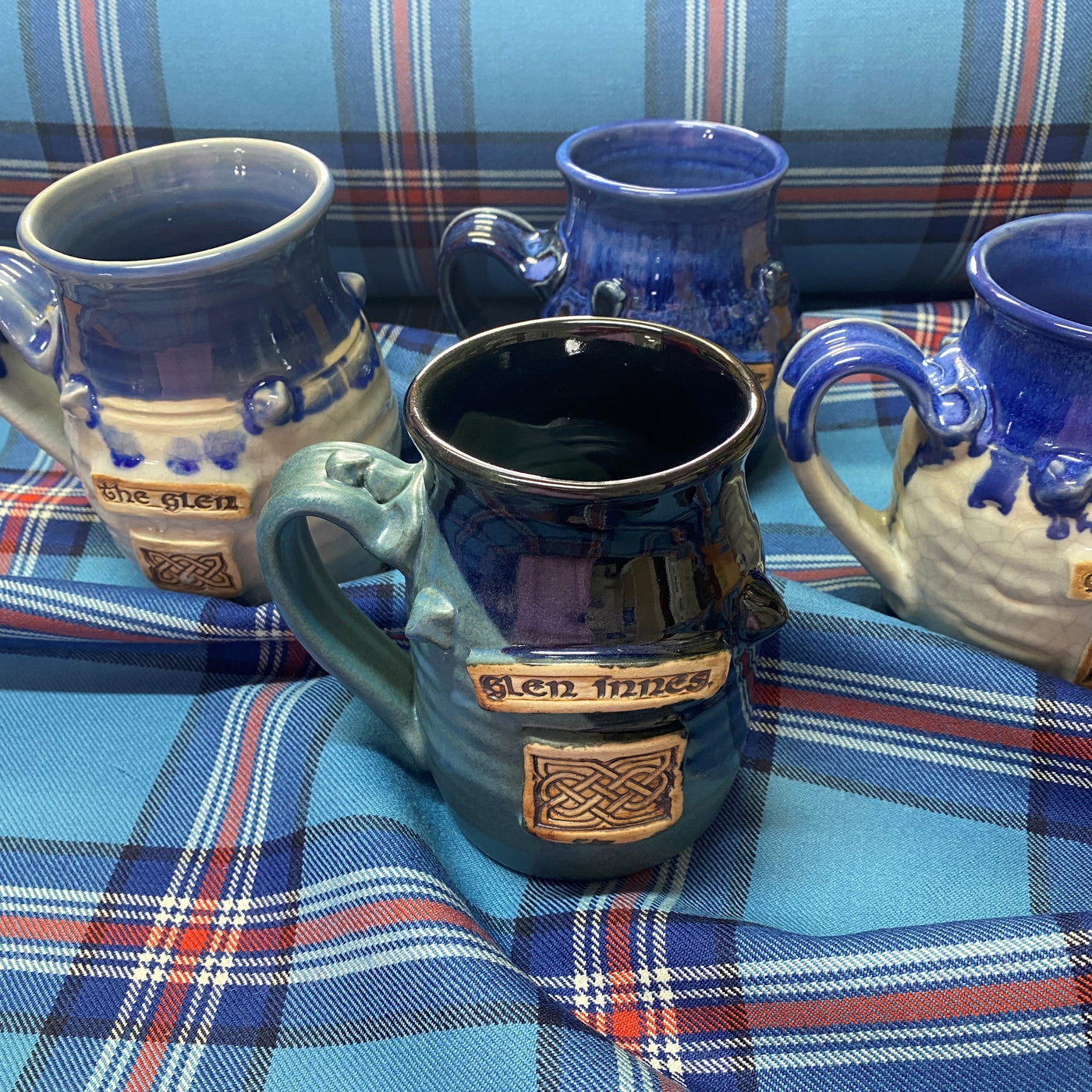 Hand Made Pottery Dark Beer Stein Celtic Knotwork