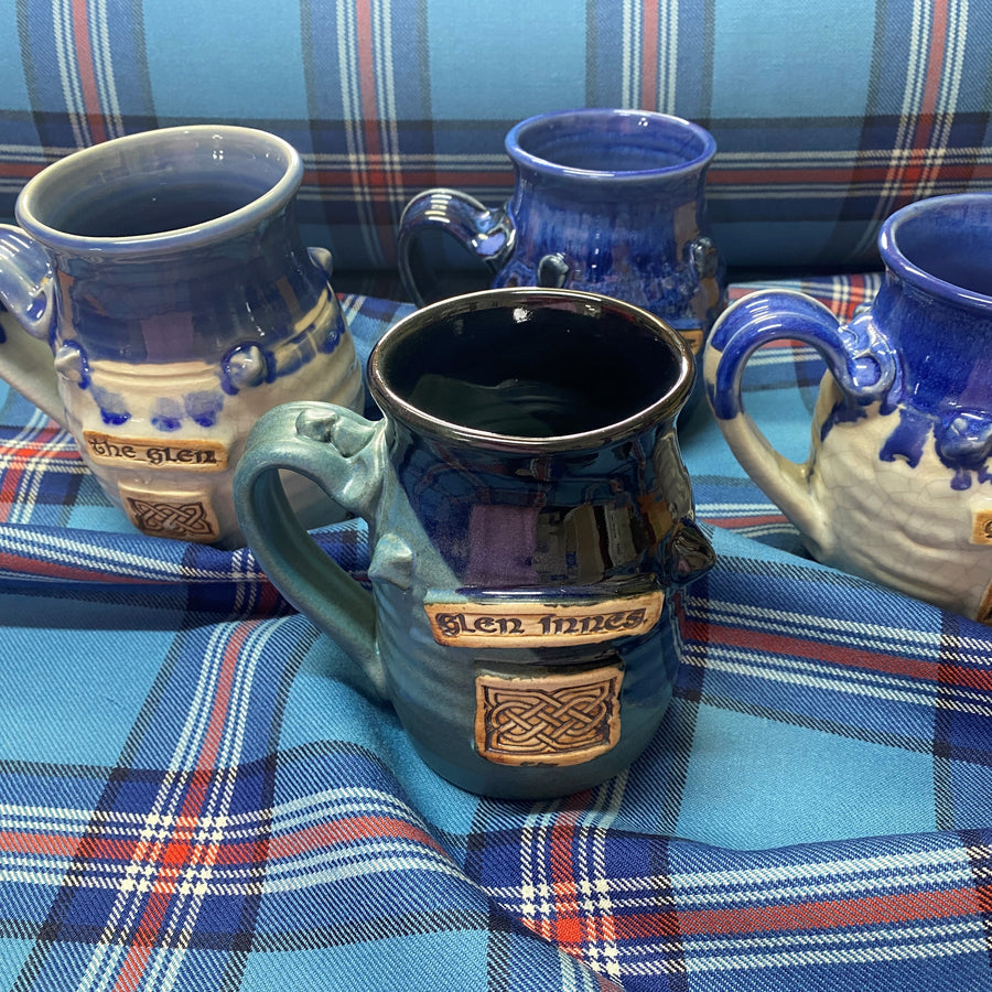 Hand Made Pottery Dark Beer Stein Celtic Knotwork