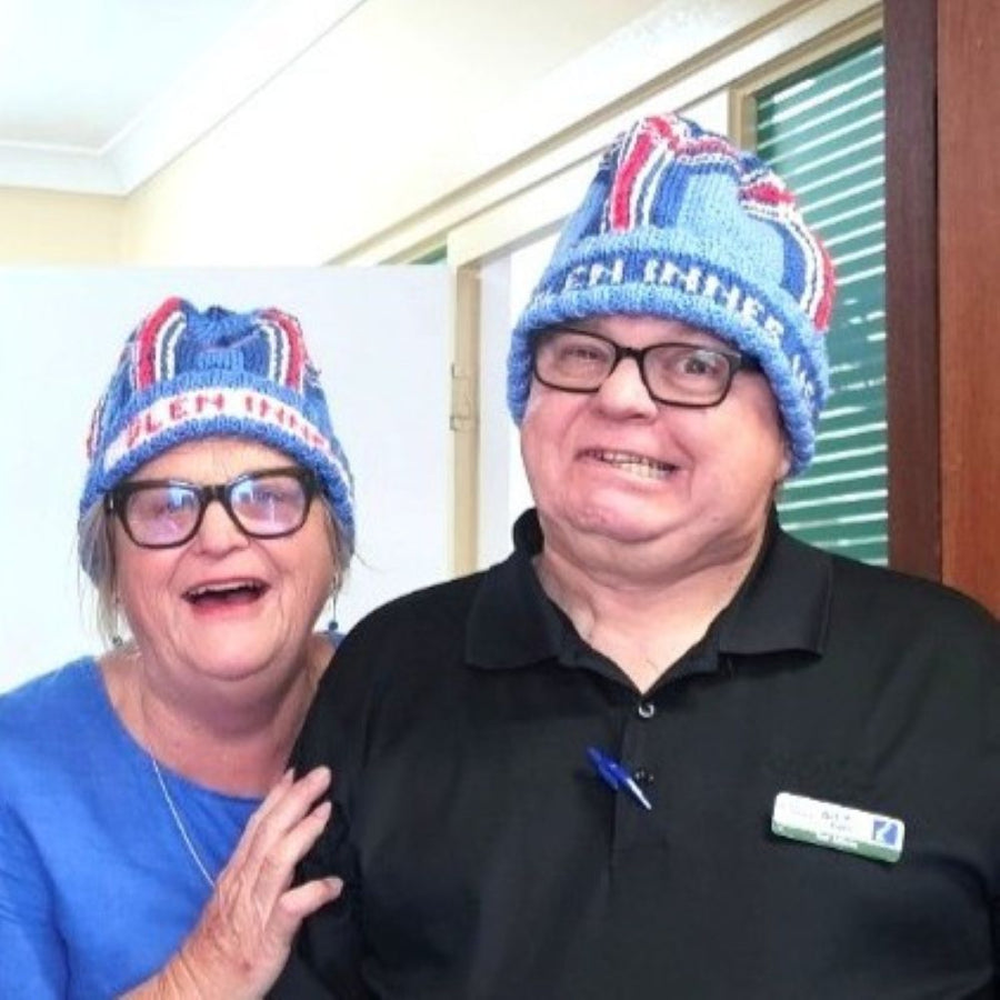 Hand Knitted Beanie Glen Innes Tartan Inspired