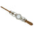 Celtic Knot hairslide with wooden pin - White Glass