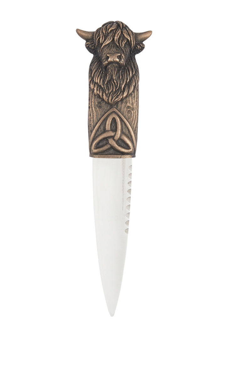 Bronze Resin Highland Cow Sgian Dubh