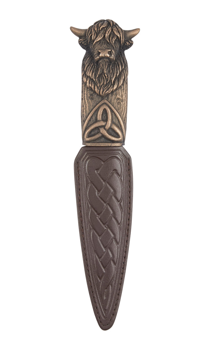 Bronze Resin Highland Cow Sgian Dubh