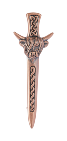 Highland Cow Kilt Pin - Copper