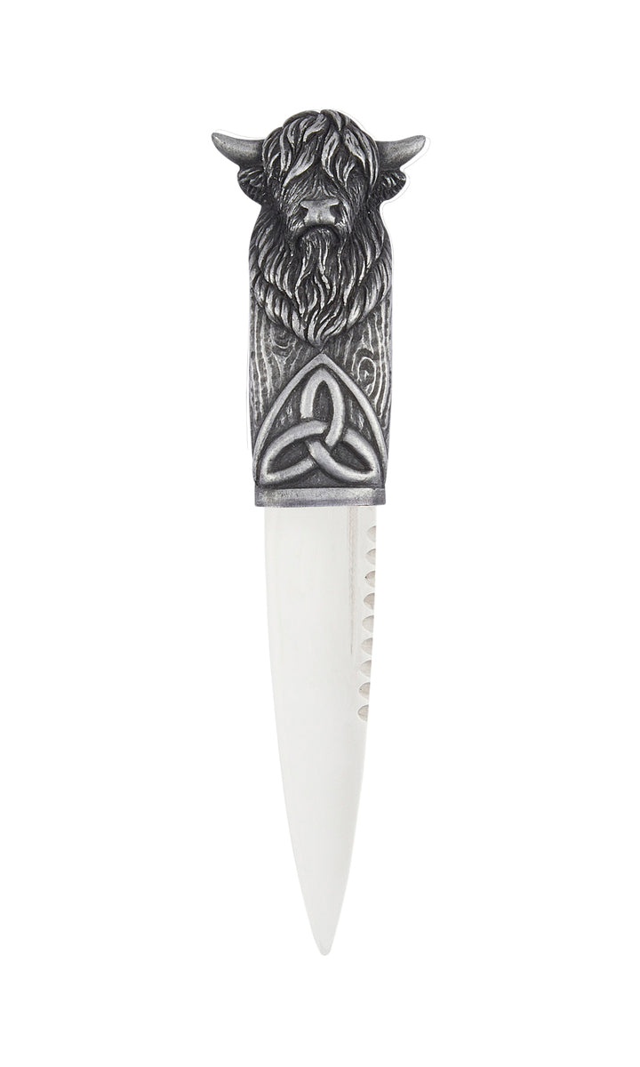 Silver Resin Highland Cow Sgian Dubh