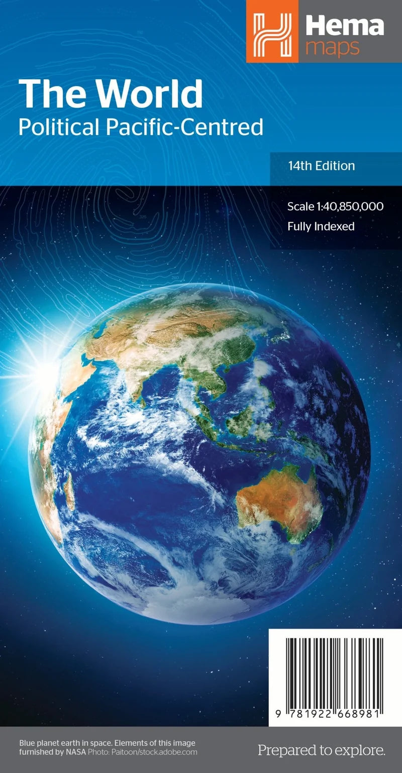 World Political Pacific Centred Map 14th Edition