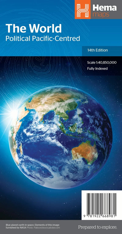 World Political Pacific Centred Map 14th Edition