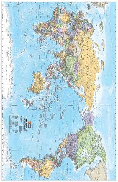 World Political Pacific Centred Map 14th Edition