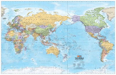 World Political Pacific Centred Map 14th Edition