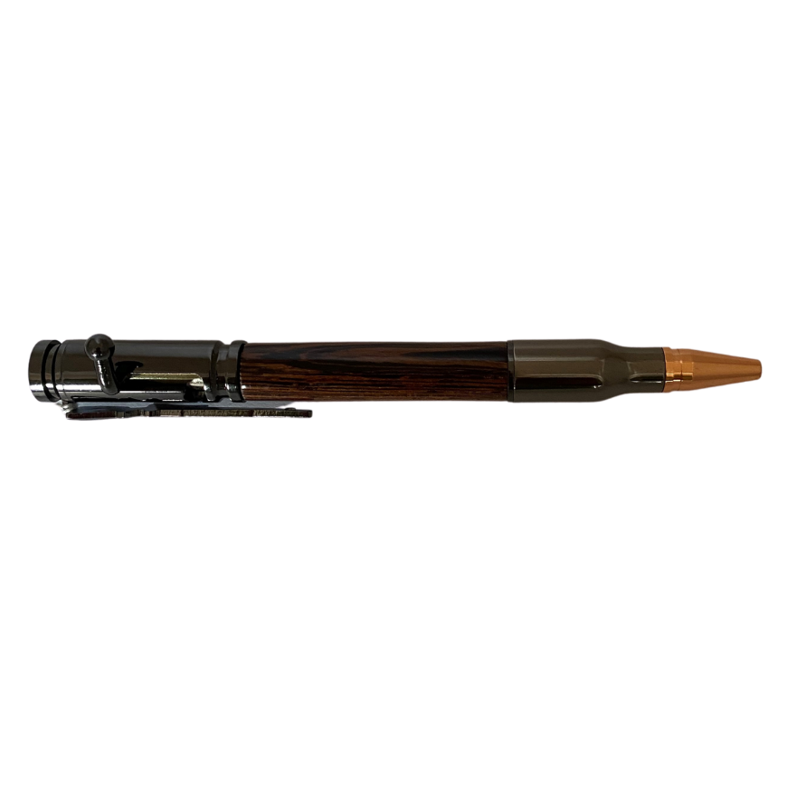 Bolt Action Bullet Pen Black and Gunmetal