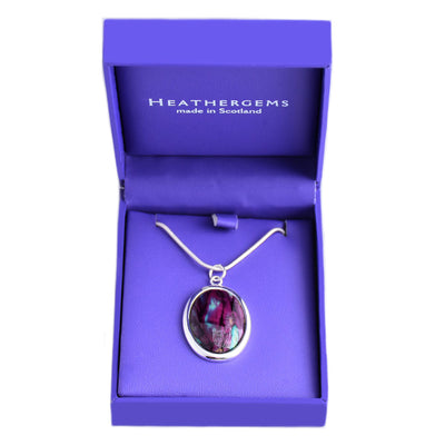 Large Oval Silver Plated Pendant - HP19