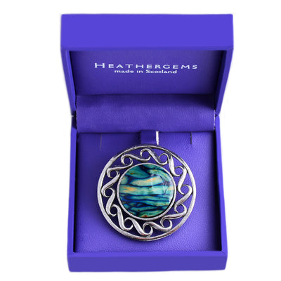 Scottish Celtic Swirl Brooch in Pewter - HB51