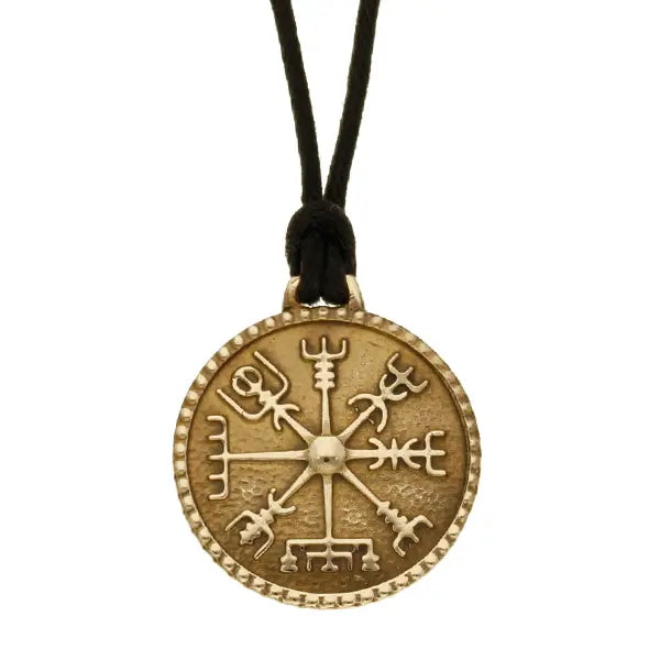 Vegvisir Pendant on Waxed Cotton Thong